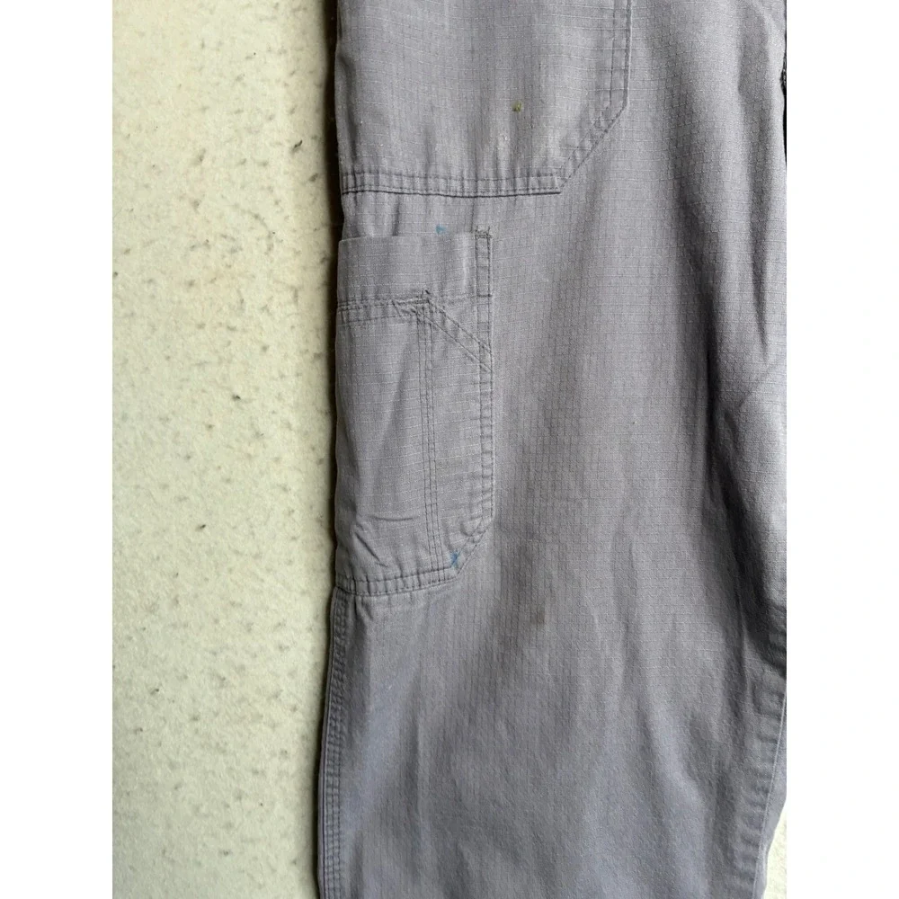 Carhartt Mens Grey Ripstop Cargo Work Pants Size Medium Elastic Waist Utility